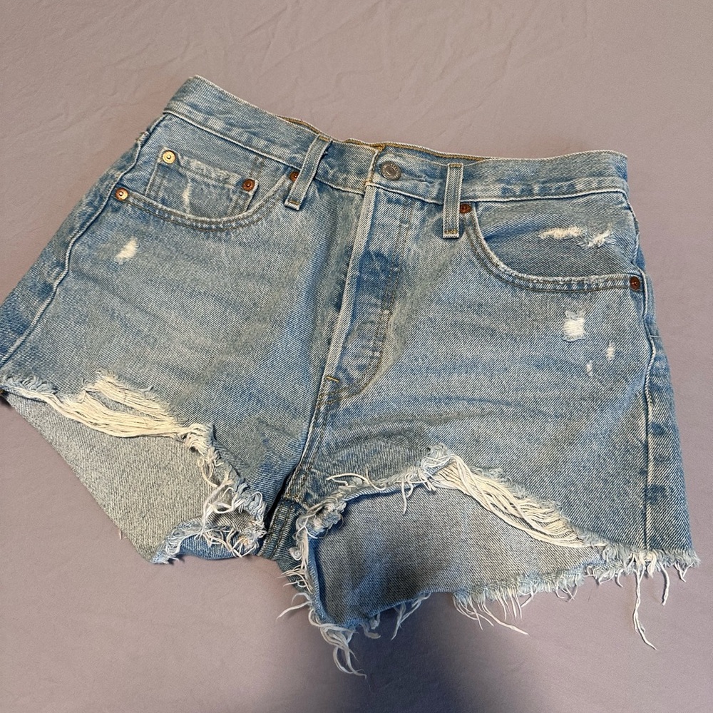 Levi's Blue Jean Shorts Distressed Vintage Style